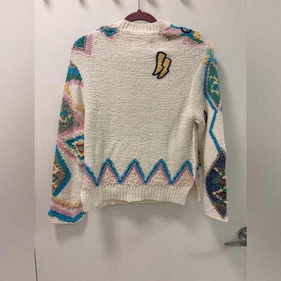 Zadig & Voltaire Sonny Kilim Carpet Intarsia Multicolor Sweater Size XS - Picture 3 of 11